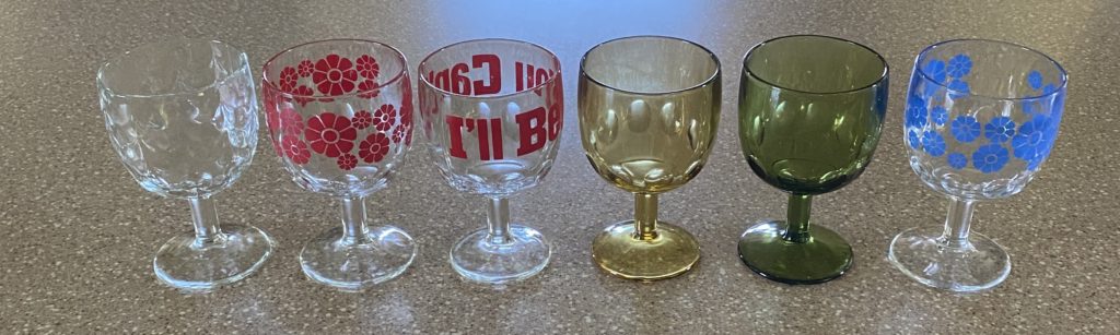 Row of Vintage Drinking Glasses