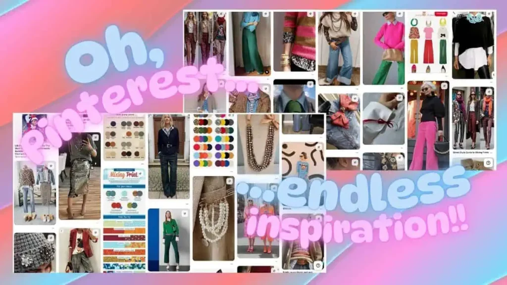 An image of Pinterest fashion board inspiration pins, used to help find your style.